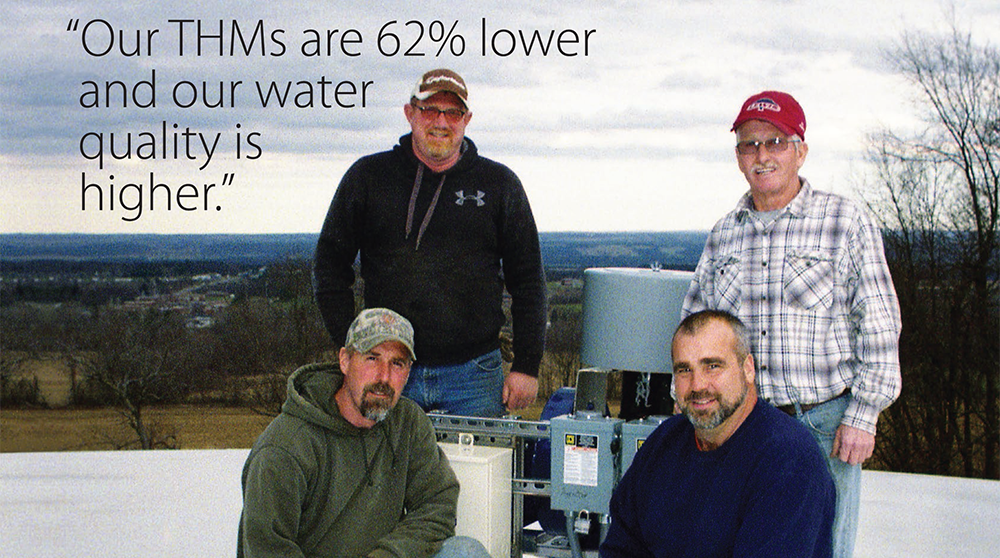 image showing happy THM reduction Customers- quote: "Our THMs are 62% lower and our water quality is higher."