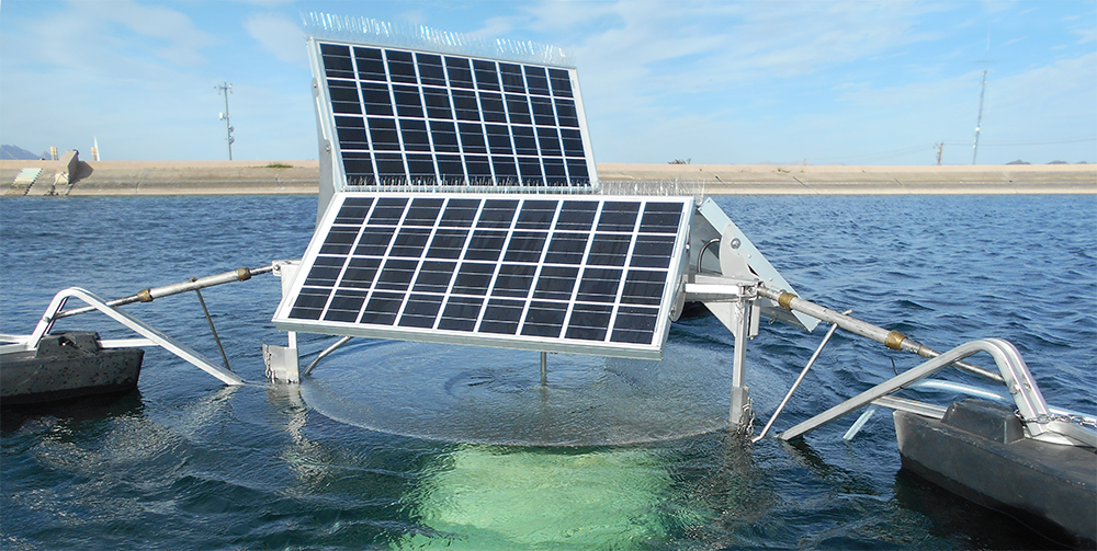 SolarBee® Lake Circulator improving water quality in a raw water reservoir