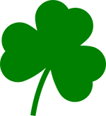 graphic of three leaf clover for St. Patrick's Day.